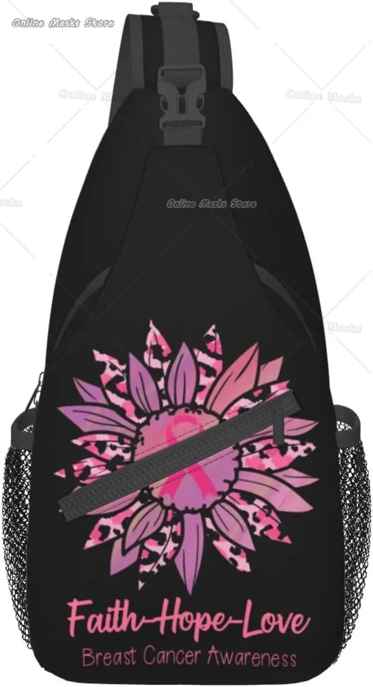 Breast Cancer Pink Awareness Sling Bag Backpack