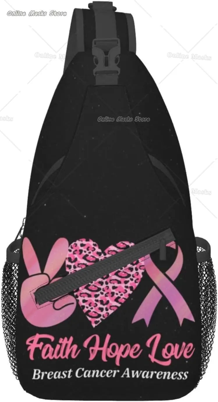 Breast Cancer Pink Awareness Sling Bag Backpack