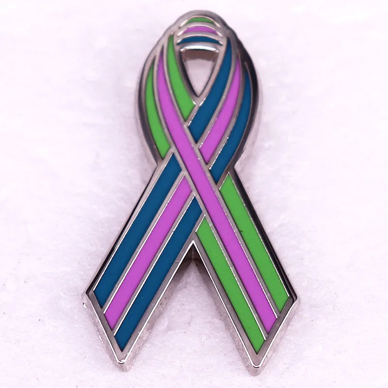 Metastatic Breast Cancer Awareness Ribbon Enamel Pin ~ GO THRIVERS!