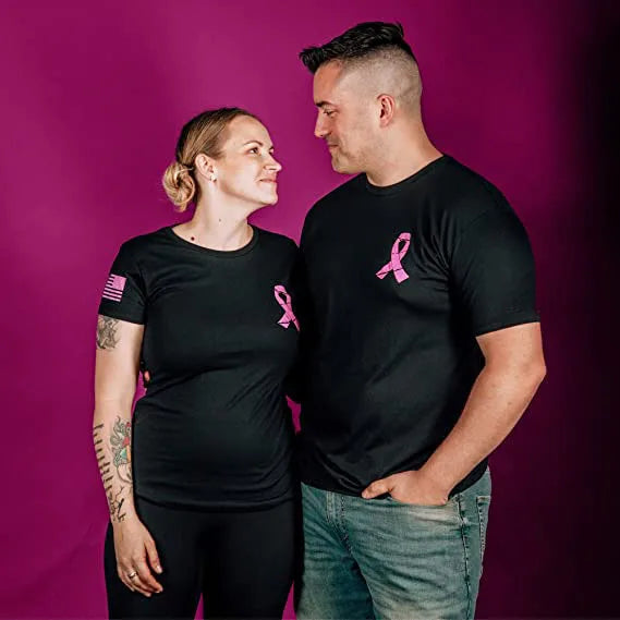 Be a part of the Support Squad - Mens and Womens Breast Cancer Awareness Pink Ribbon  T-Shirt with USA Flag