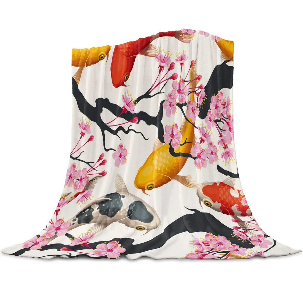 Cherry Blossoms or Plum Branches are Beautiful Year Round on these Snuggly Warm Blankets