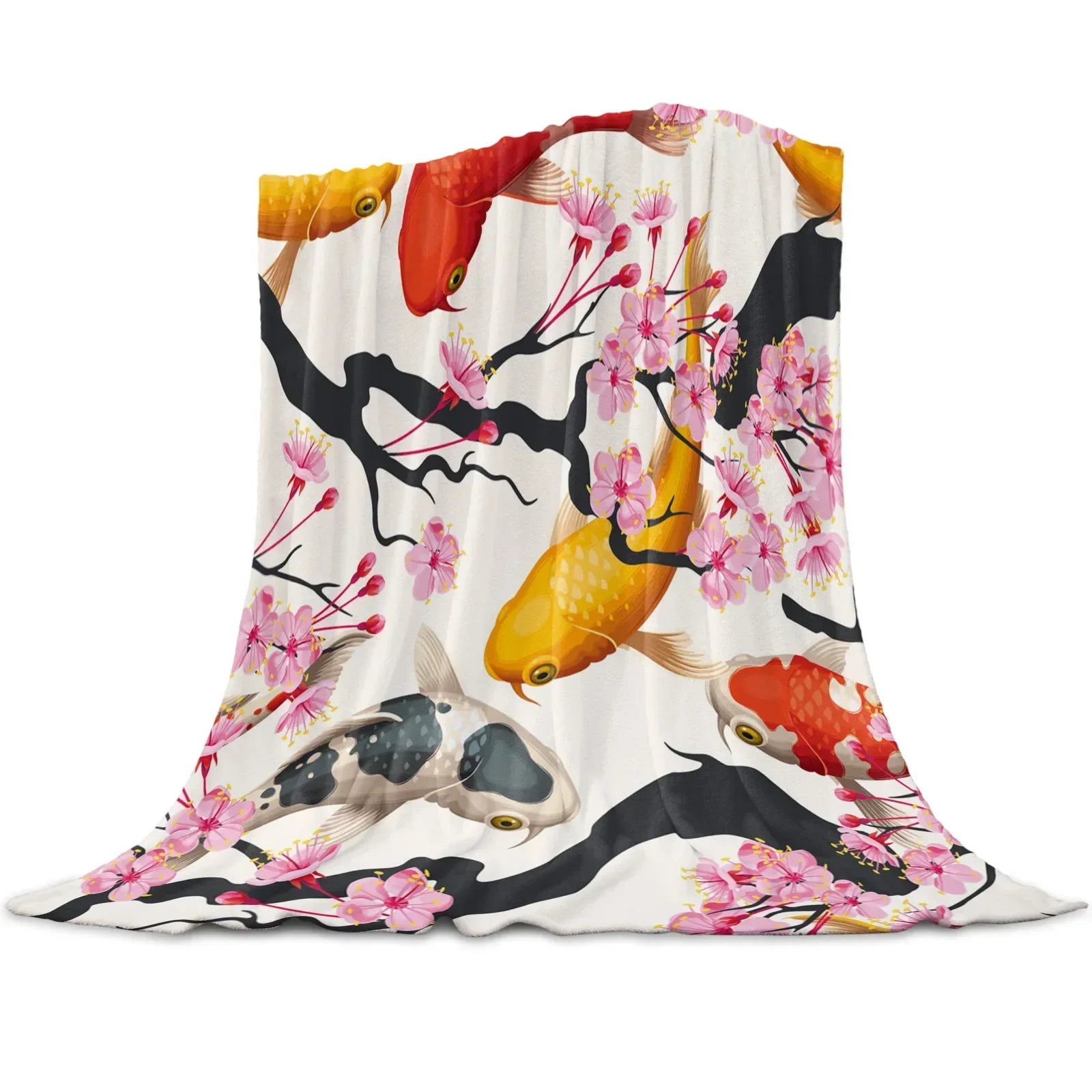 Cherry Blossoms or Plum Branches are Beautiful Year Round on these Snuggly Warm Blankets