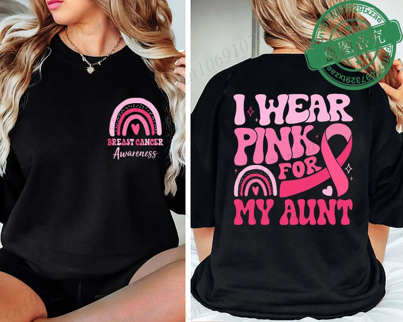 I Wear Pink Breast Cancer T-Shirt ~ Plus Sizes XL, XXL, & XXL