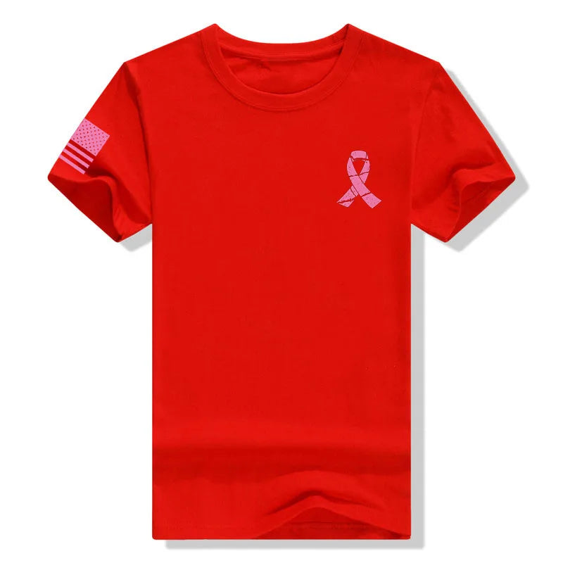 Be a part of the Support Squad - Mens and Womens Breast Cancer Awareness Pink Ribbon  T-Shirt with USA Flag