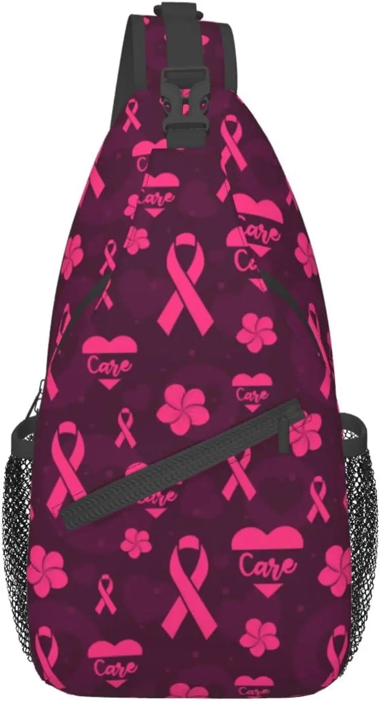 Breast Cancer Pink Awareness Sling Bag Backpack