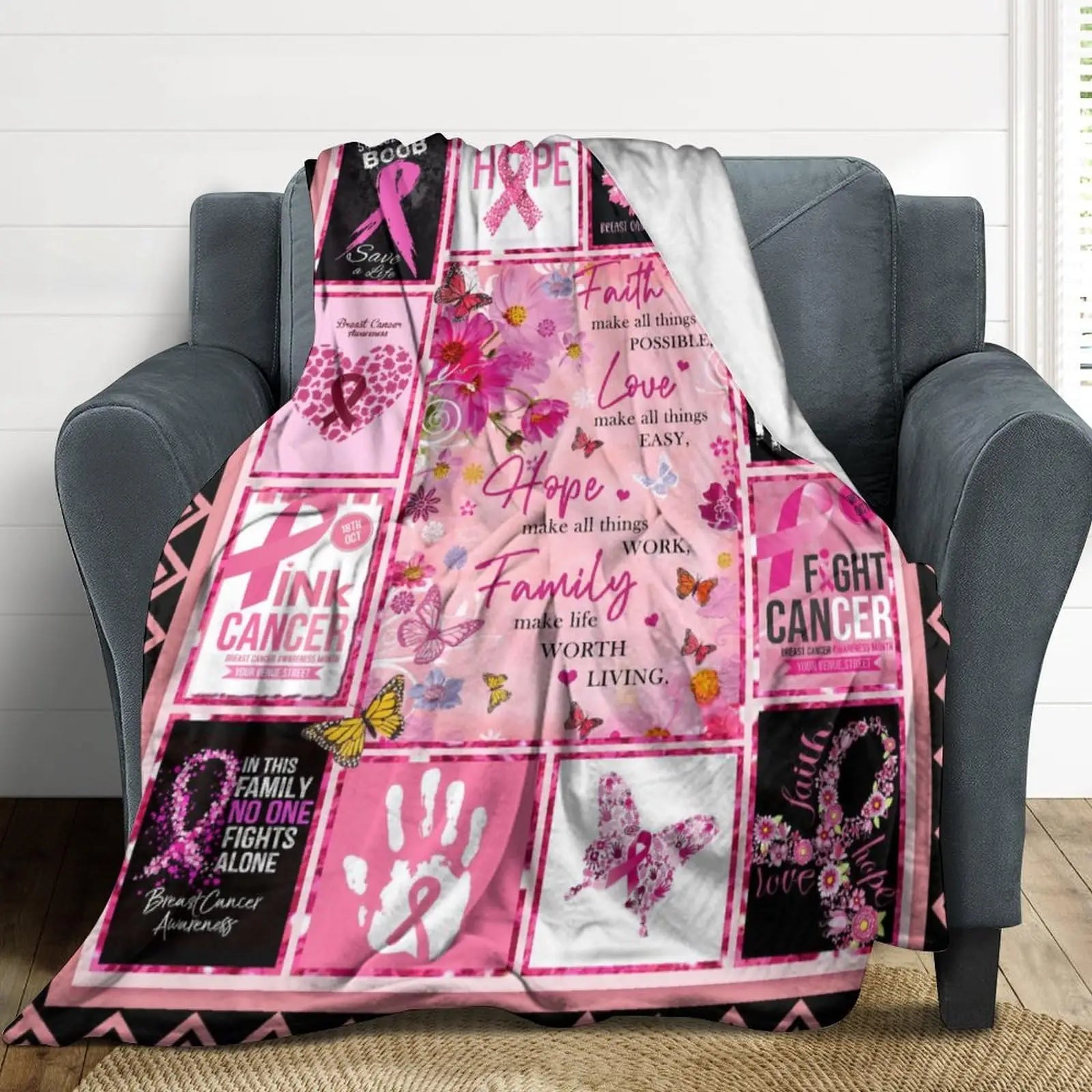 Breast Cancer Awareness Snuggly Blanket