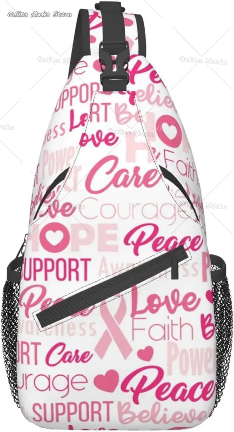 Breast Cancer Pink Awareness Sling Bag Backpack