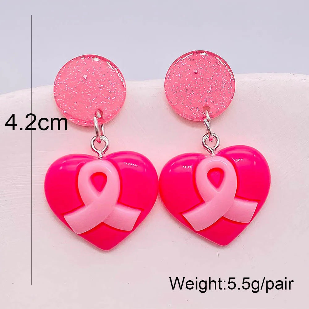 Breast Cancer Ribbon Earrings. Show your support by wearing these heartwarming earrings