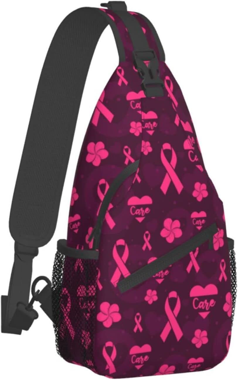 Breast Cancer Pink Awareness Sling Bag Backpack