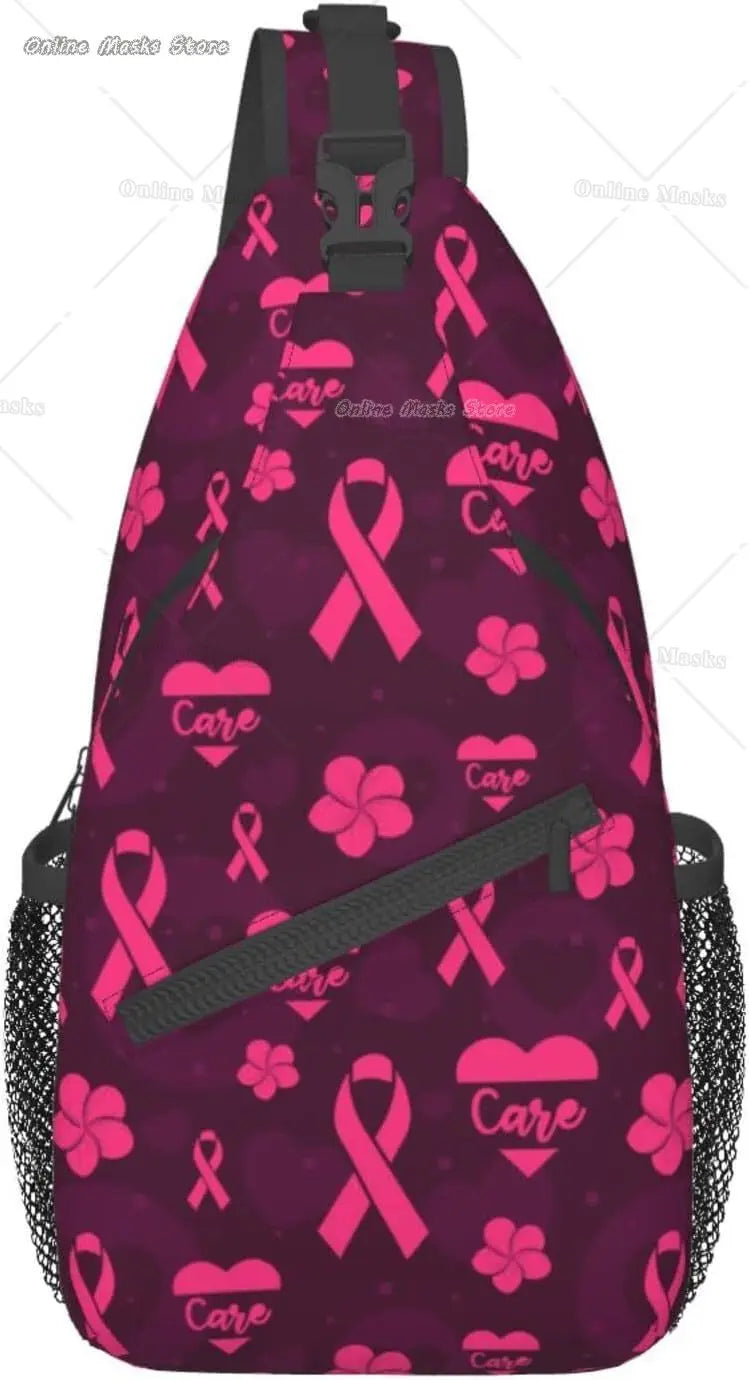 Breast Cancer Pink Awareness Sling Bag Backpack