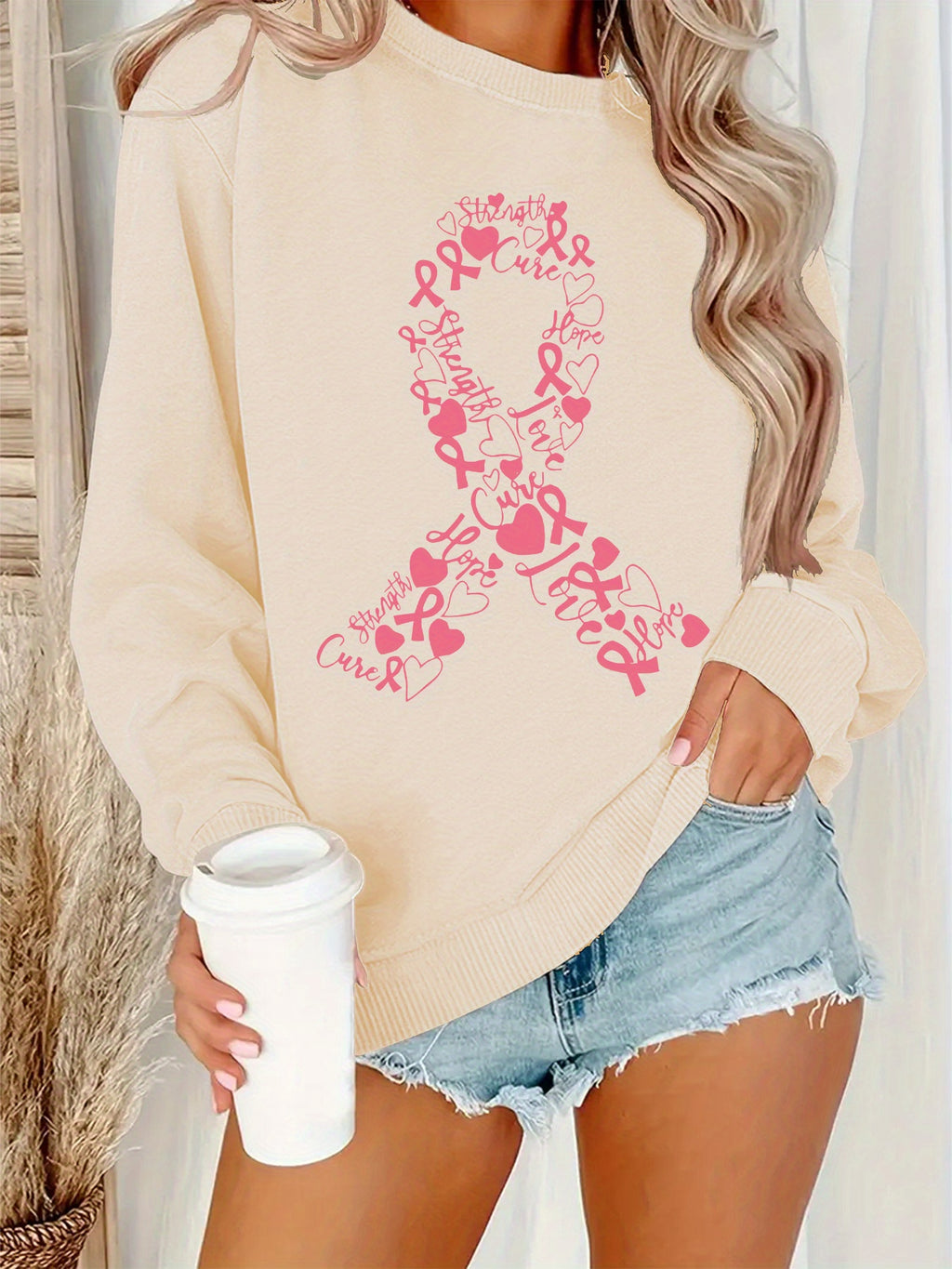 BC Ribbon Collage Crew Neck Sweatshirt