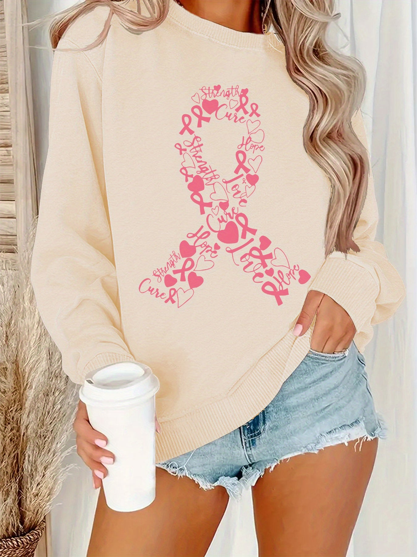 BC Ribbon Collage Crew Neck Sweatshirt