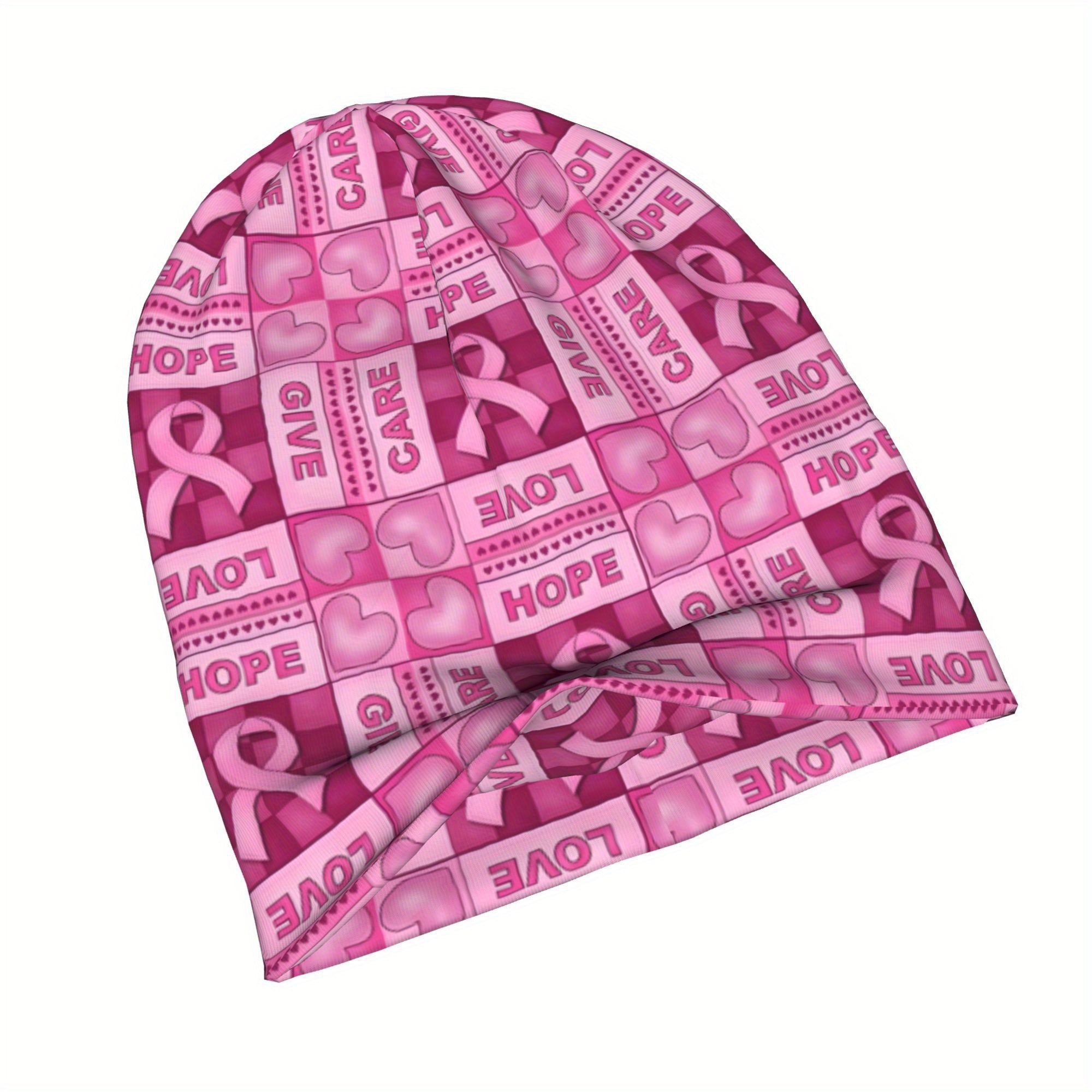 Breast Cancer Awareness Pink Ribbon Beanie