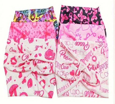 6pcs Breast Cancer Awareness Headbands