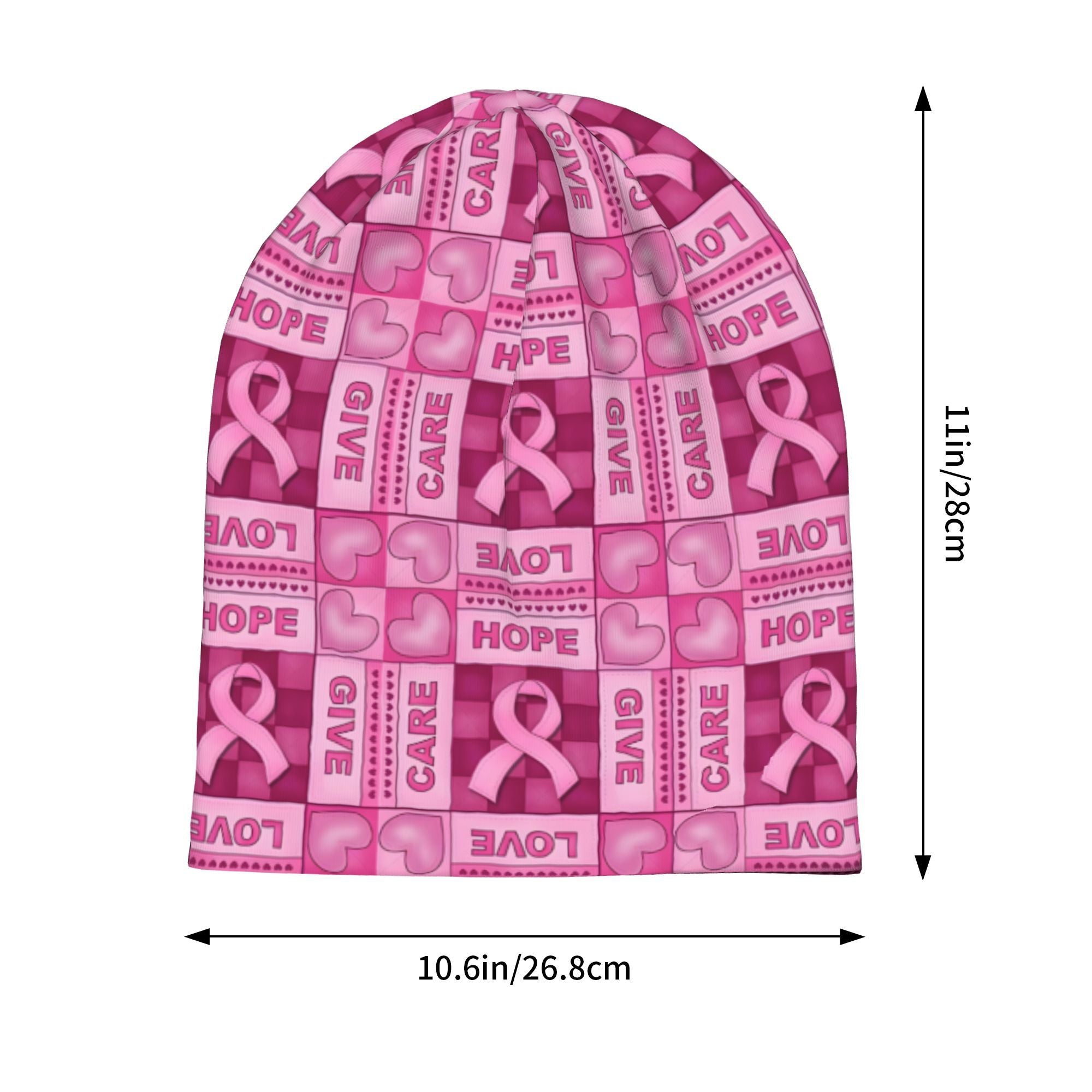 Breast Cancer Awareness Pink Ribbon Beanie
