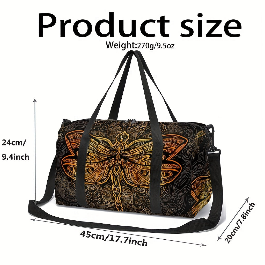 Golden Dragonfly Travel Duffel Bag