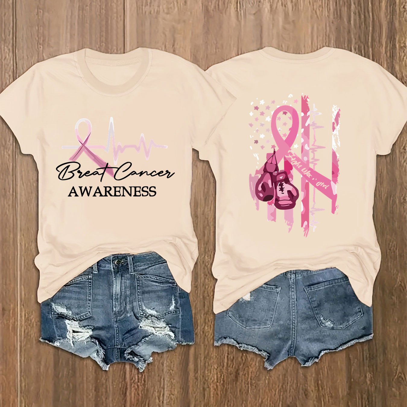 Breast Cancer Awareness Print on both Sides T-Shirt