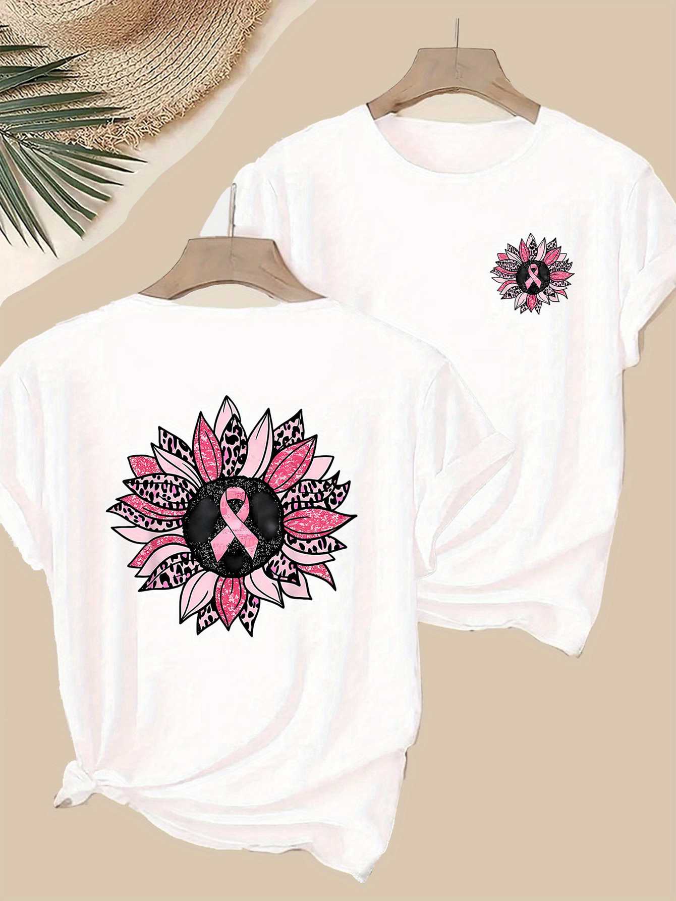 Sunflower and Ribbon BC Awareness Tshirt