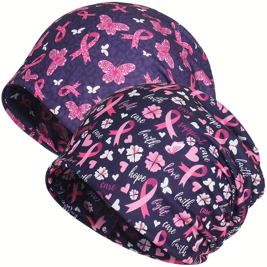 2pcs Breast Cancer Awareness Beanies