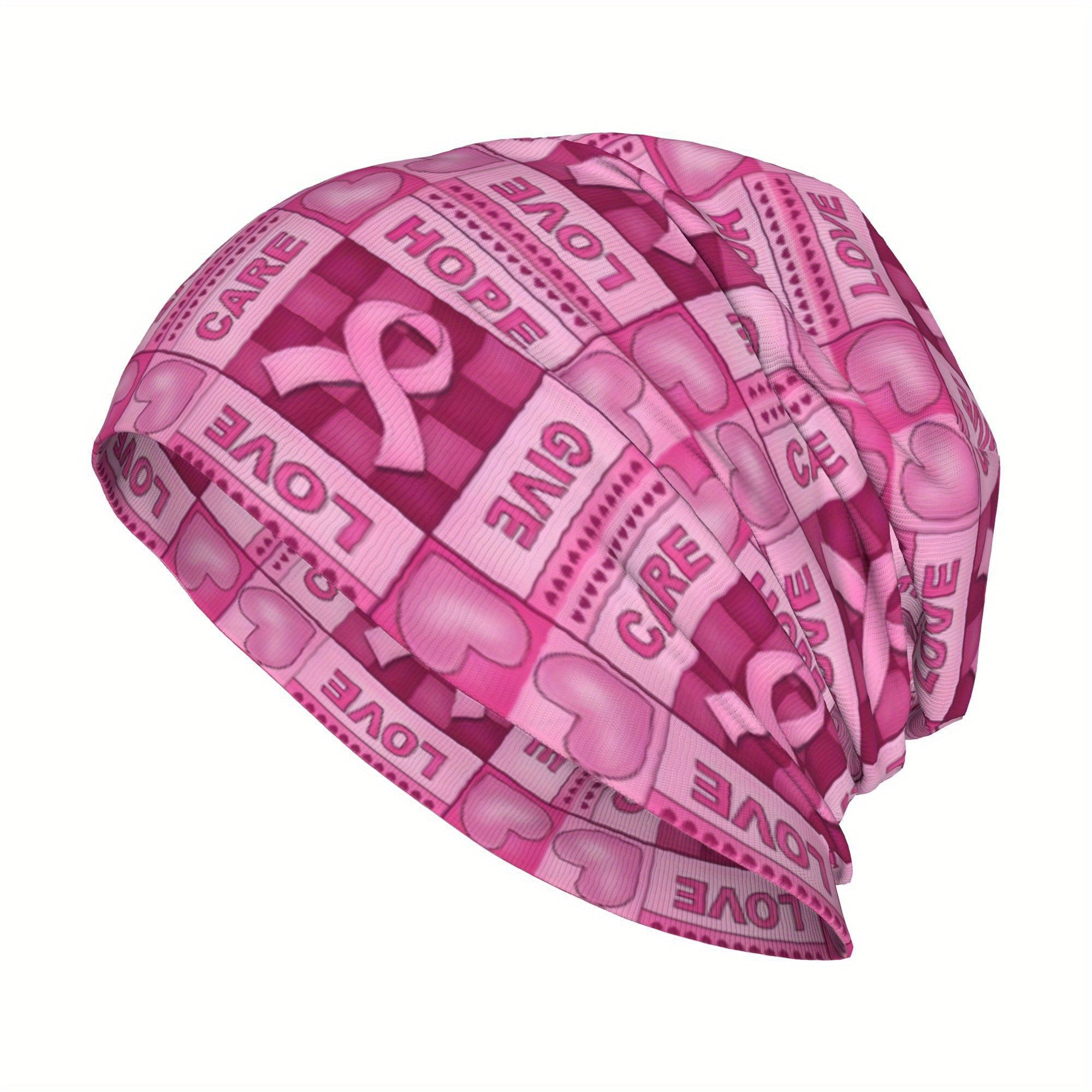 Breast Cancer Awareness Pink Ribbon Beanie