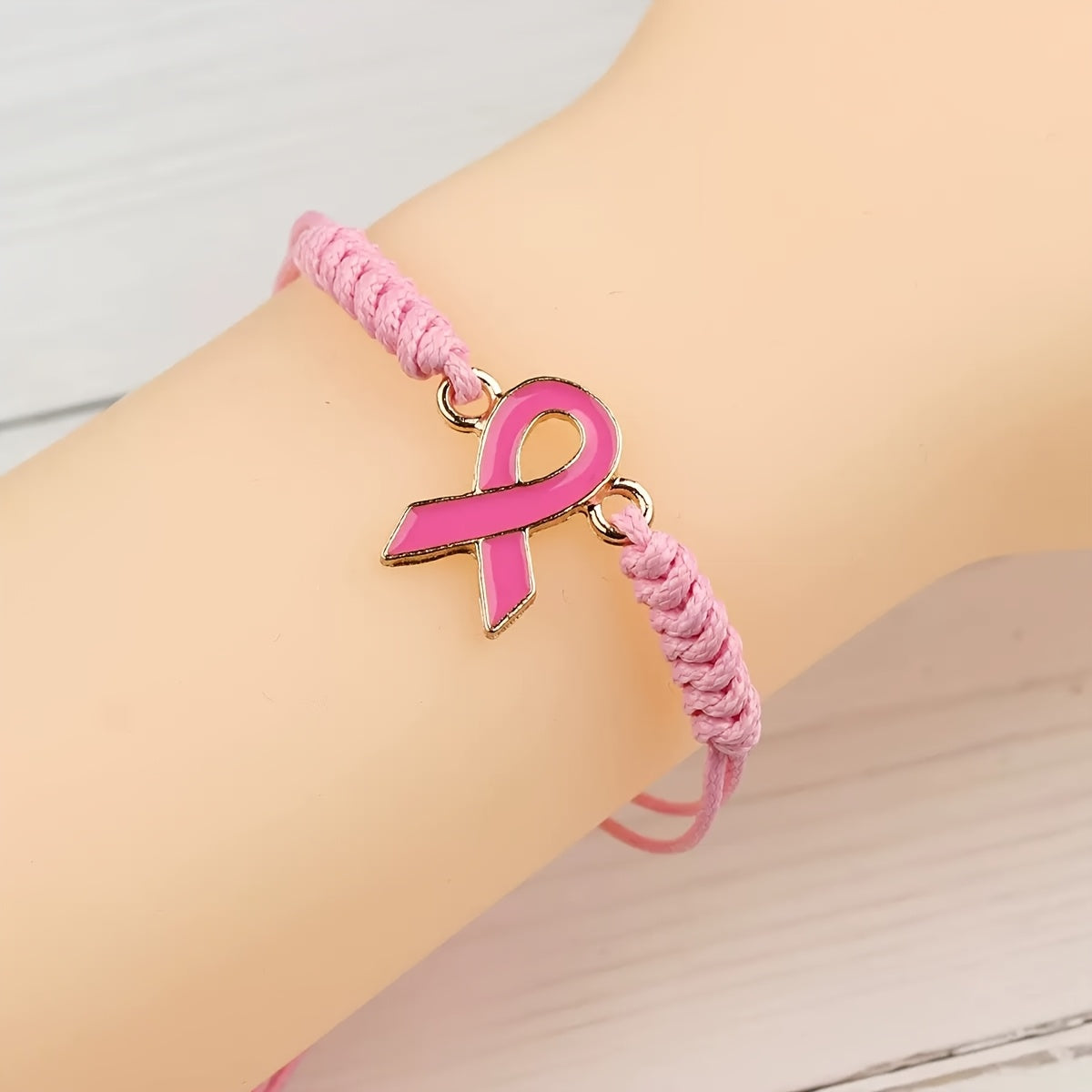 Breast Cancer Awareness Ribbon Friendship Bracelet