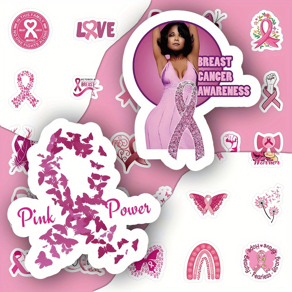 Set of 54 Breast Cancer Awareness Stickers