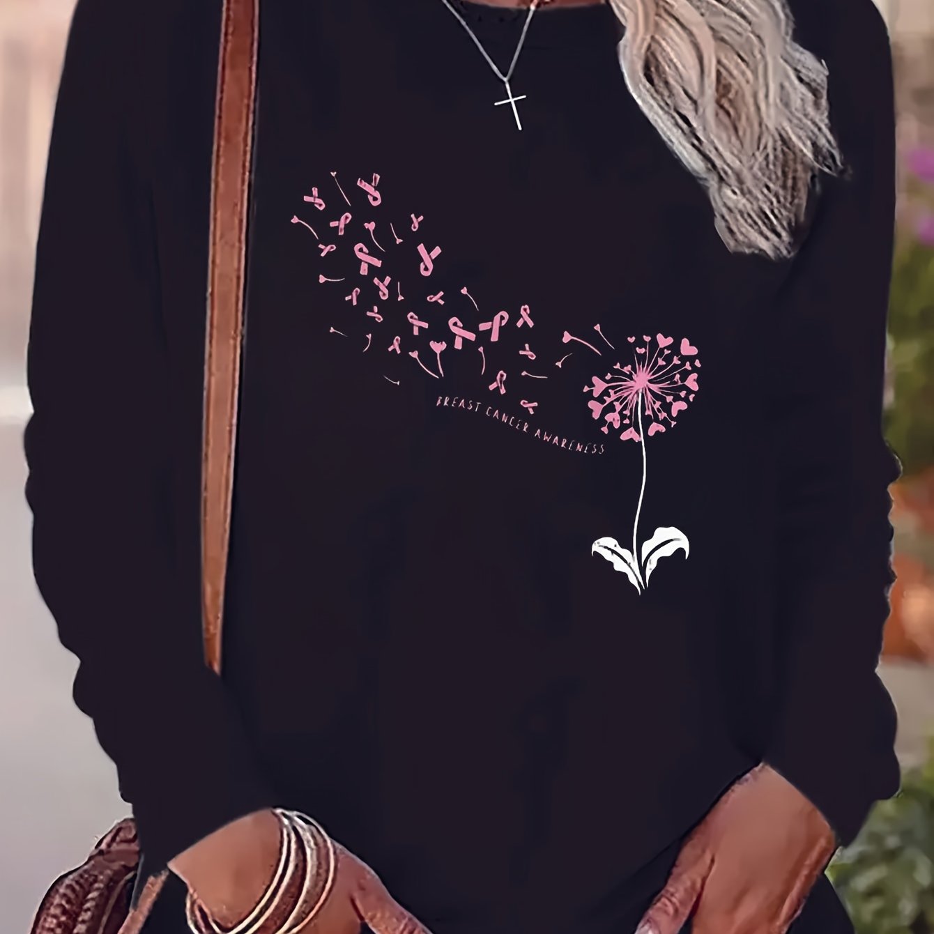 Long Sleeve Dandelion and Ribbons BC Awareness Tshirt