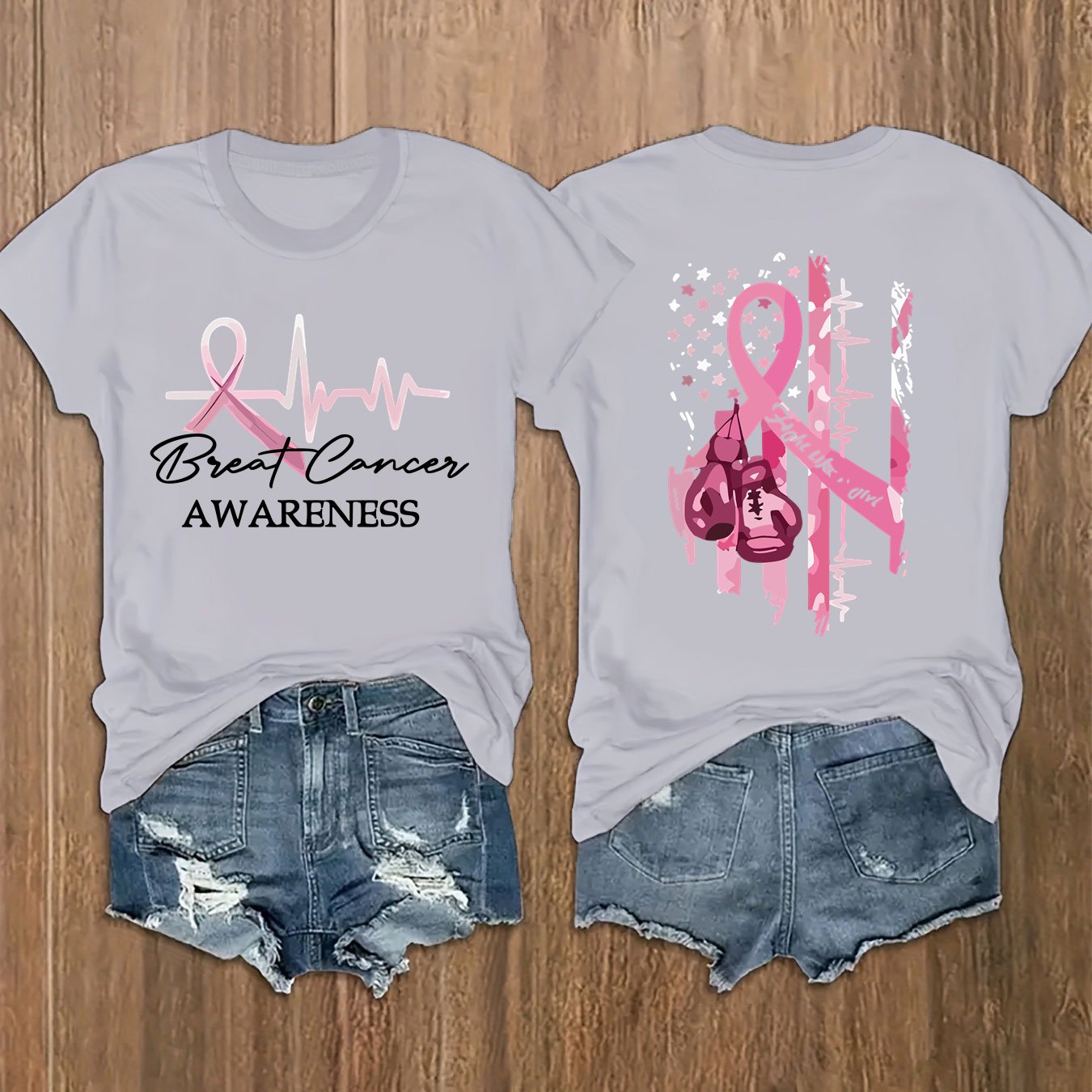 Breast Cancer Awareness Print on both Sides T-Shirt