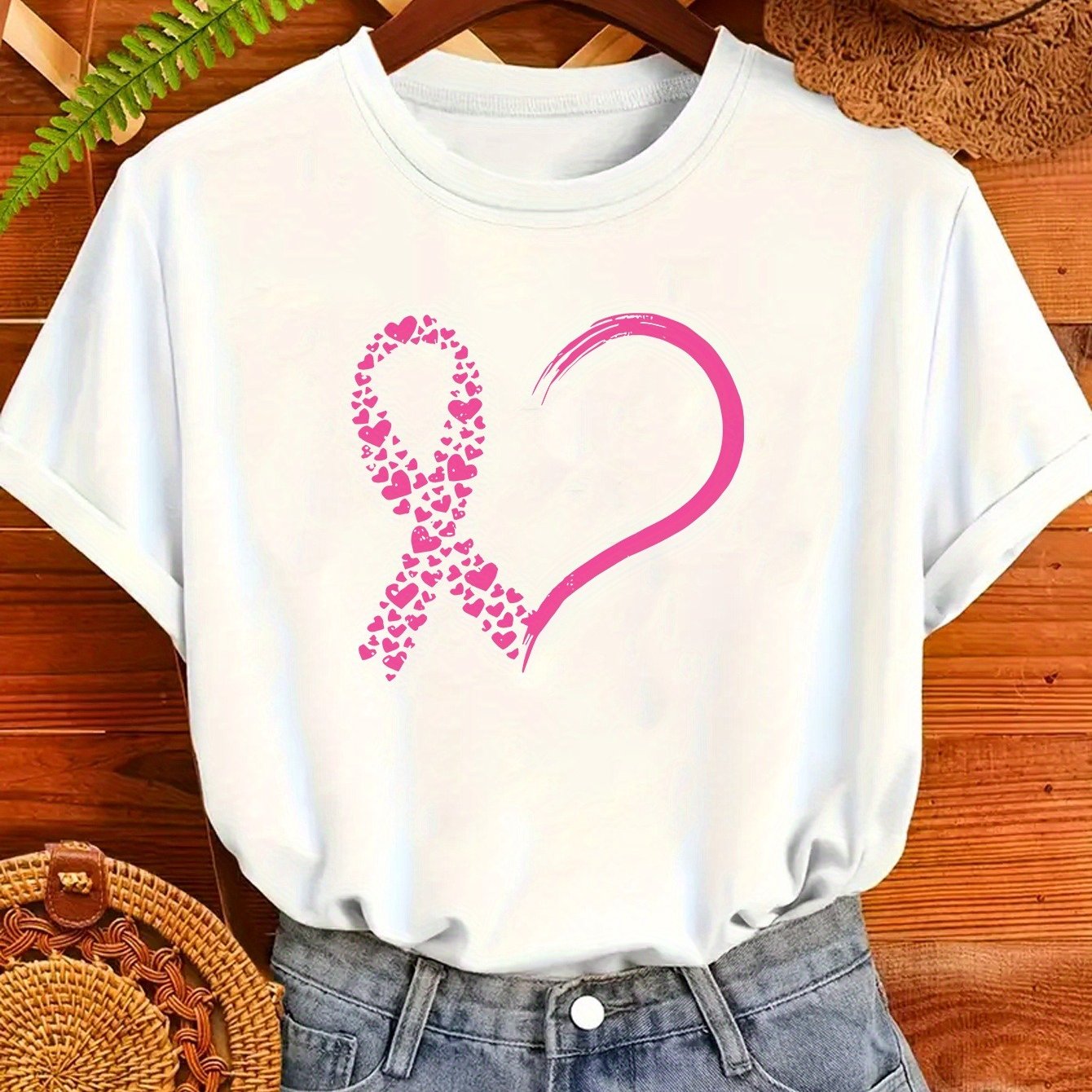 Heart and Pink Ribbon T-Shirt