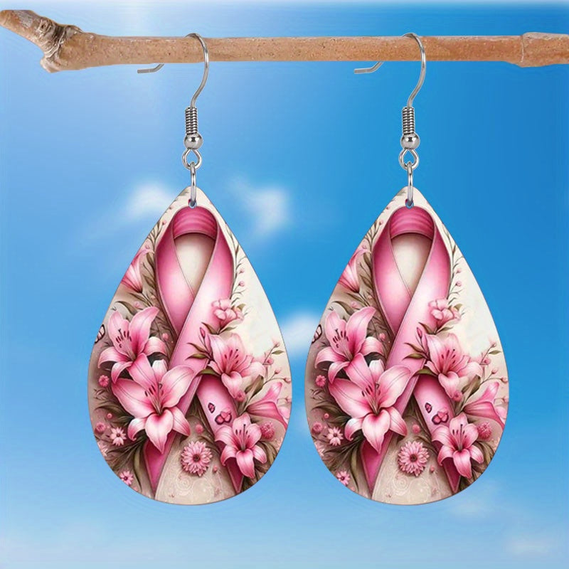 Elegant BC Ribbon and Lily Dangle Earrings