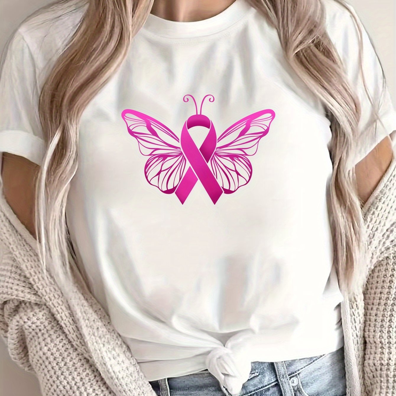 Butterfly Pink BC Ribbon T-Shirt