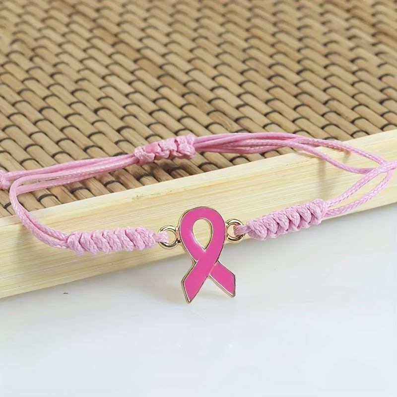 Breast Cancer Awareness Ribbon Friendship Bracelet