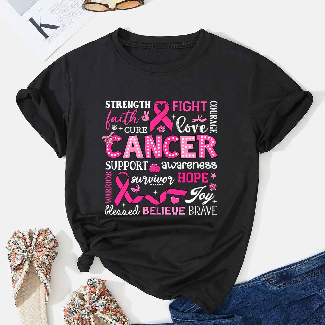 Inspirational Collage Breast Cancer Awareness T-Shirt