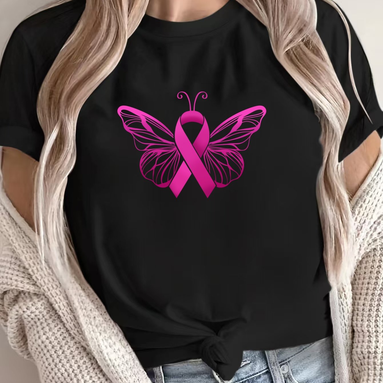 Butterfly Pink BC Ribbon T-Shirt