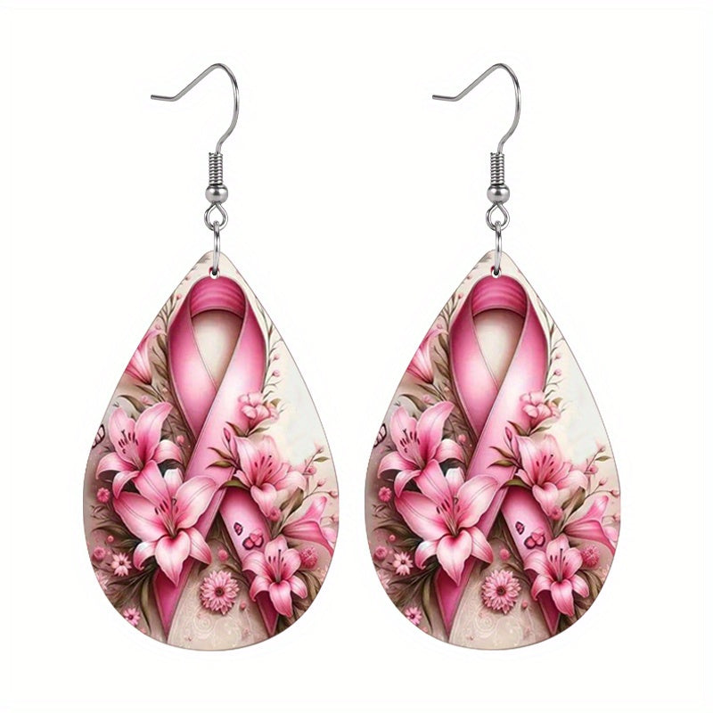 Elegant BC Ribbon and Lily Dangle Earrings
